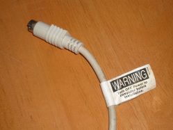 Warning label on PS/2 cable