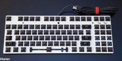 Bare Phantom plate with Cherry MX switches mounted