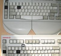 Keycap removed revealing different switches.