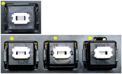 Archetypal White Alps (1) compared with three other variations (2) (3) (4) all confirmed to be genuine White complicated Alps; note the indiscriminate branding orientation