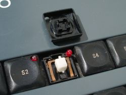 LED switch and engraved keycap