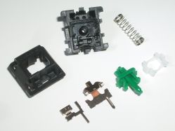 Disassembled; top view of components