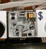 Micro Switch magnetic reed grey box housing open on Burroughs D8585