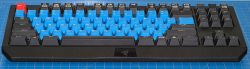 Front/top view (alphanumeric keycaps replaced due to wear of frequently used keys' legends)
