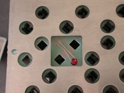 Lock position viewed from below, with the switch module removed