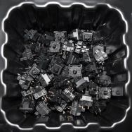 MX black switches in shipping box