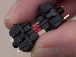 The switches of the BAT keyboard require a lower actuation force than Cherry MX Red switches