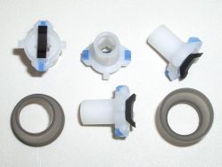 Sliders and buckling rubber sleeves