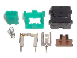 Disassembled, bottom/rear views of components