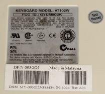 Later AT102W label (2000 example, current Dell P/N and S/N system)
