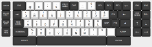 US English 66-key data entry layout (adapted from IBM GA27-2739-3 doc)