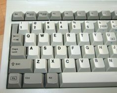 Close-up of pad printed keycaps