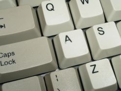 Worn 'A' key on an NTC KB-6251EA