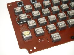 Keyboard unit with dampening foam removed