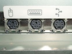 PS/2 and ADB ports on a Motorola StarMax 4000/200 computer