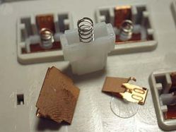 Close-up of disassembled switch.