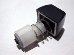 Slider with keycap attached; the spring does not normally extend that far down