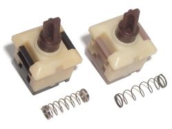 Low friction switches: standard weight (left) and low force (right)