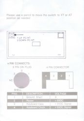 "Front" with XT/AT instructions and connector details
