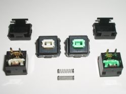 Standard (ivory, top/left) vs Ducky (green, bottom/right) KSB-C switches