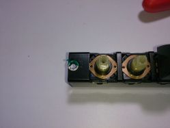 Top view of switch, secured to plate
