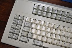 Left side with active caps lock and 2nd layer button