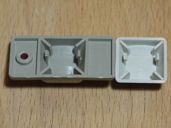 Bottom view of the Caps Lock and the F keycaps