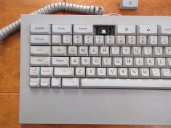 left side of the keyboard, note the faded printing on some of the key caps