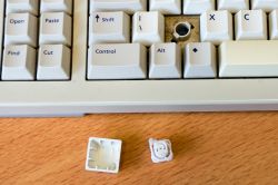 Keycap removed, showing rubber dome